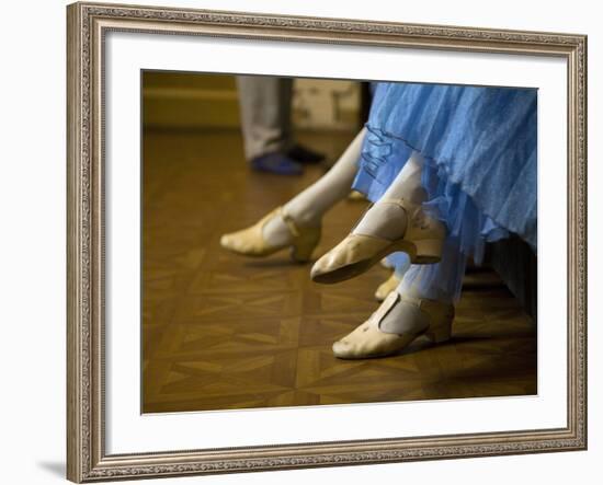 St.Petersburg, Russia, Detail of Ballerinas Shoes and Dress During a Short Rest Backstage During th-Ken Scicluna-Framed Photographic Print