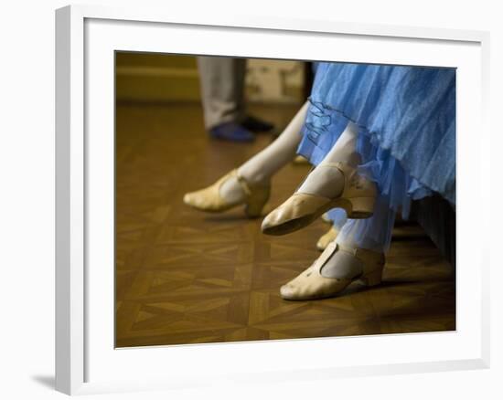 St.Petersburg, Russia, Detail of Ballerinas Shoes and Dress During a Short Rest Backstage During th-Ken Scicluna-Framed Photographic Print