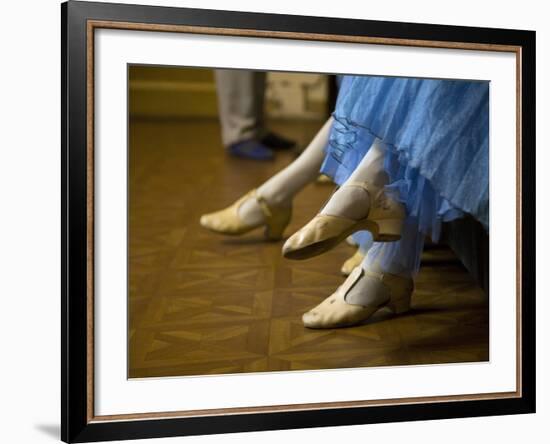 St.Petersburg, Russia, Detail of Ballerinas Shoes and Dress During a Short Rest Backstage During th-Ken Scicluna-Framed Photographic Print