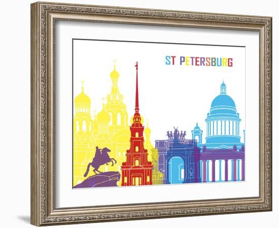 St Petersburg Skyline Pop-paulrommer-Framed Art Print