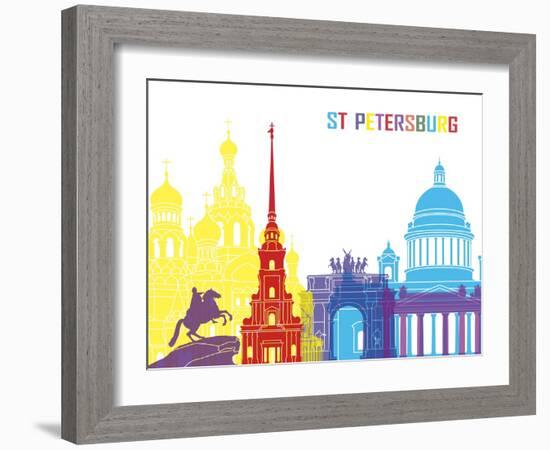 St Petersburg Skyline Pop-paulrommer-Framed Art Print