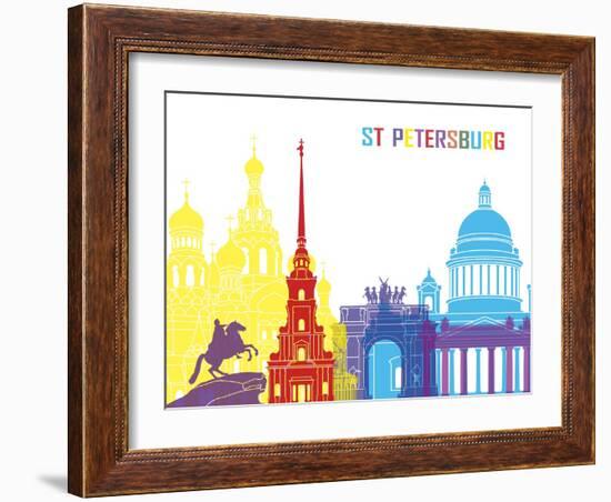 St Petersburg Skyline Pop-paulrommer-Framed Art Print