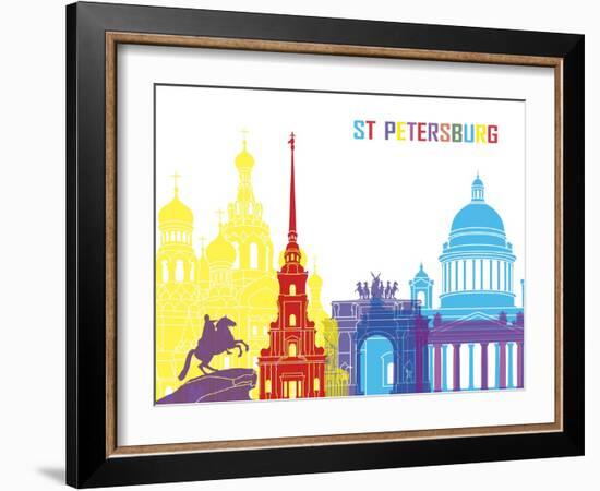 St Petersburg Skyline Pop-paulrommer-Framed Art Print