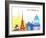 St Petersburg Skyline Pop-paulrommer-Framed Art Print