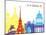 St Petersburg Skyline Pop-paulrommer-Mounted Art Print