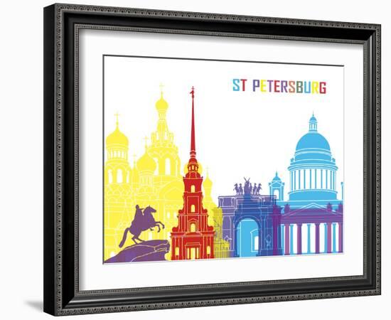 St Petersburg Skyline Pop-paulrommer-Framed Art Print