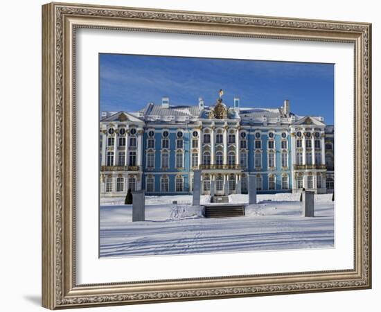 St Petersburg, Tsarskoye Selo, Catherine Palace Was Commissioned by the Empress Elizabeth, Russia-Nick Laing-Framed Photographic Print