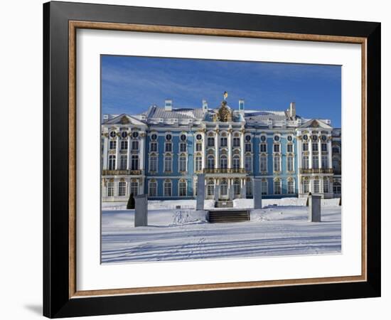 St Petersburg, Tsarskoye Selo, Catherine Palace Was Commissioned by the Empress Elizabeth, Russia-Nick Laing-Framed Photographic Print