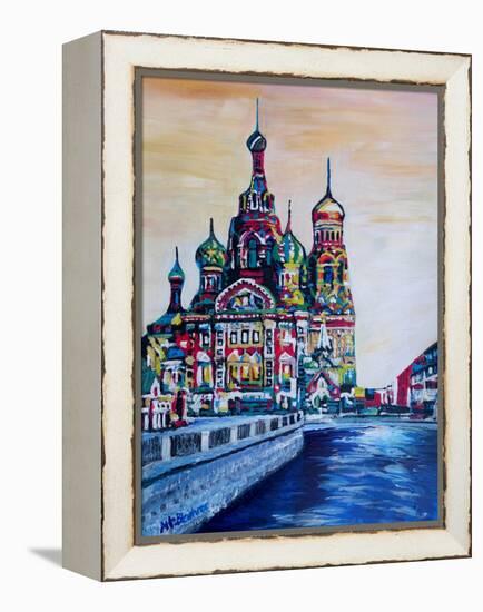 St Petersburg With Church Of The Savior On Blood-Martina Bleichner-Framed Stretched Canvas