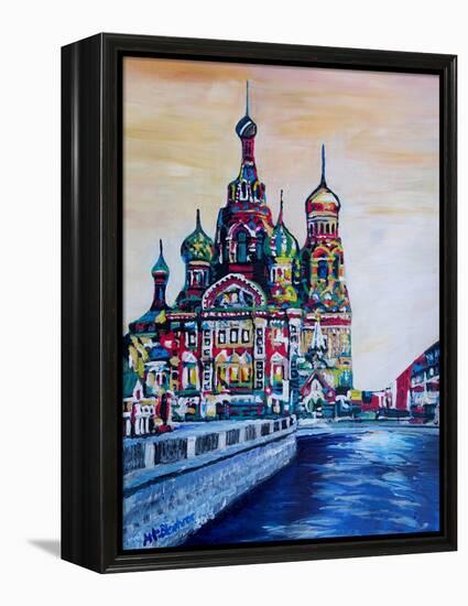 St Petersburg With Church Of The Savior On Blood-Martina Bleichner-Framed Stretched Canvas