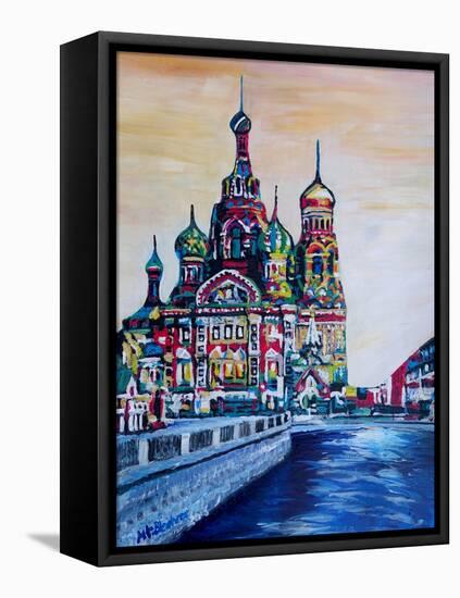 St Petersburg With Church Of The Savior On Blood-Martina Bleichner-Framed Stretched Canvas