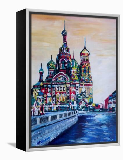 St Petersburg With Church Of The Savior On Blood-Martina Bleichner-Framed Stretched Canvas