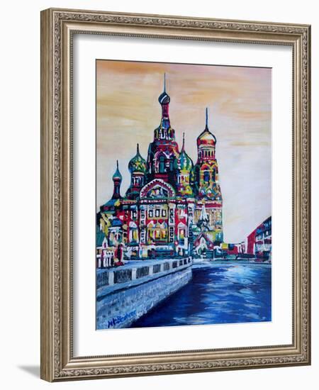 St Petersburg With Church Of The Savior On Blood-Martina Bleichner-Framed Art Print