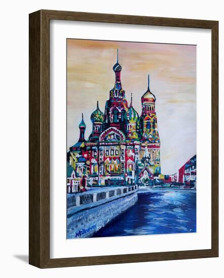 St Petersburg With Church Of The Savior On Blood-Martina Bleichner-Framed Art Print