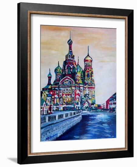 St Petersburg With Church Of The Savior On Blood-Martina Bleichner-Framed Art Print