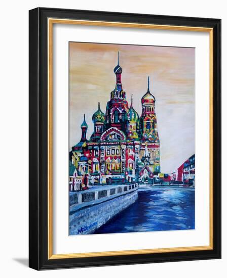 St Petersburg With Church Of The Savior On Blood-Martina Bleichner-Framed Art Print