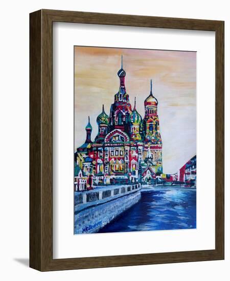 St Petersburg With Church Of The Savior On Blood-Martina Bleichner-Framed Premium Giclee Print
