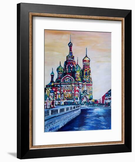 St Petersburg With Church Of The Savior On Blood-Martina Bleichner-Framed Premium Giclee Print