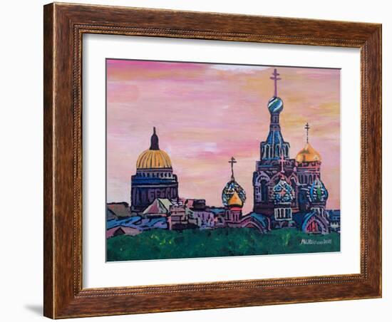 St Petersburg With Church Of The Savior On Blood-Martina Bleichner-Framed Art Print