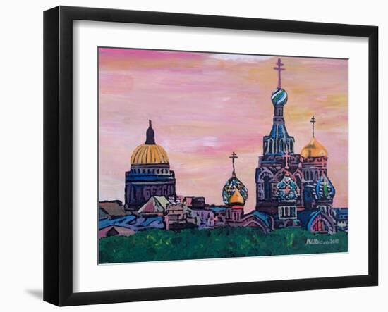 St Petersburg With Church Of The Savior On Blood-Martina Bleichner-Framed Art Print