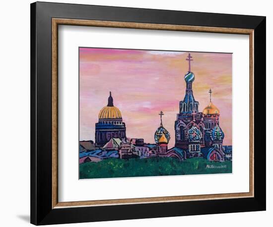 St Petersburg With Church Of The Savior On Blood-Martina Bleichner-Framed Art Print