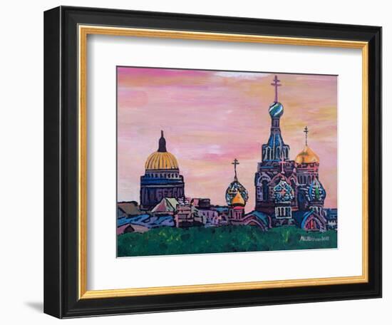 St Petersburg With Church Of The Savior On Blood-Martina Bleichner-Framed Art Print