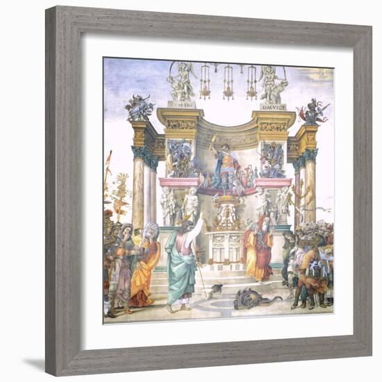 St Philip Driving Dragon from Temple of Hierapolis-Filippino Lippi-Framed Giclee Print