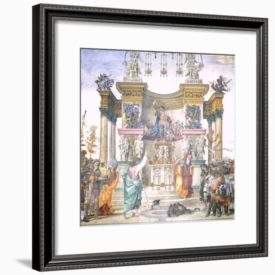 St Philip Driving Dragon from Temple of Hierapolis-Filippino Lippi-Framed Giclee Print