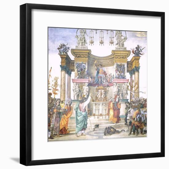 St Philip Driving Dragon from Temple of Hierapolis-Filippino Lippi-Framed Giclee Print