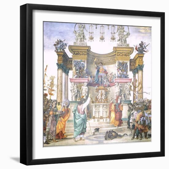 St Philip Driving Dragon from Temple of Hierapolis-Filippino Lippi-Framed Giclee Print
