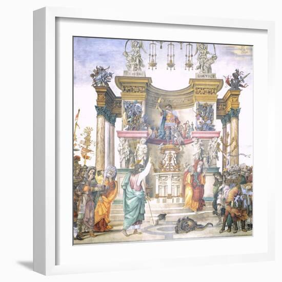 St Philip Driving Dragon from Temple of Hierapolis-Filippino Lippi-Framed Giclee Print