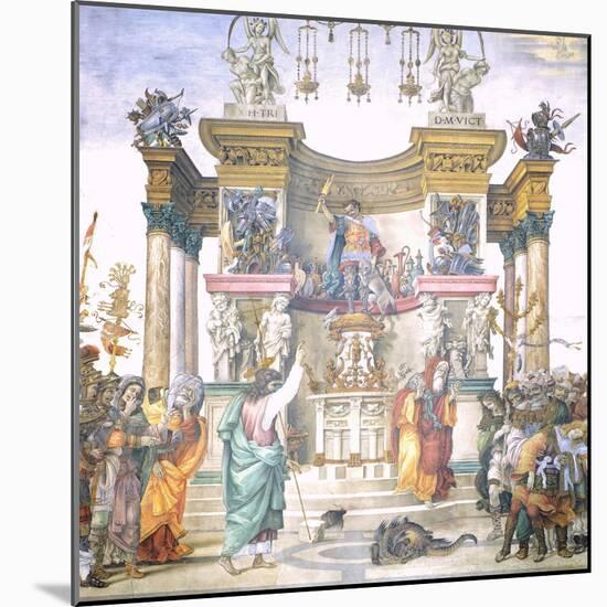 St Philip Driving Dragon from Temple of Hierapolis-Filippino Lippi-Mounted Giclee Print