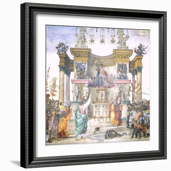 St Philip Driving Dragon from Temple of Hierapolis-Filippino Lippi-Framed Giclee Print