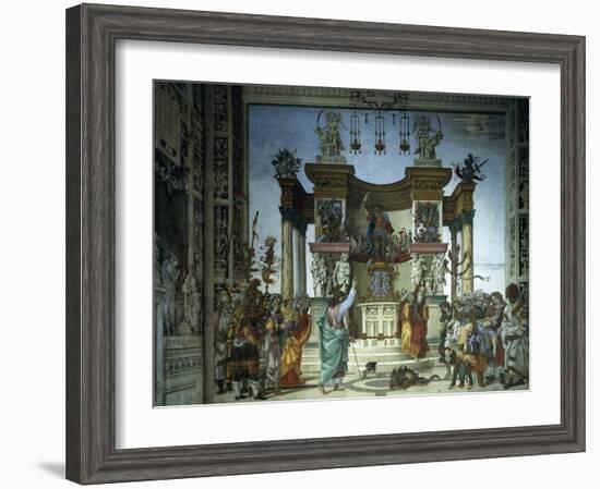 St Philip the Apostle in Front of the Temple of Mars in Hierapolis, 1502-Filippino Lippi-Framed Giclee Print