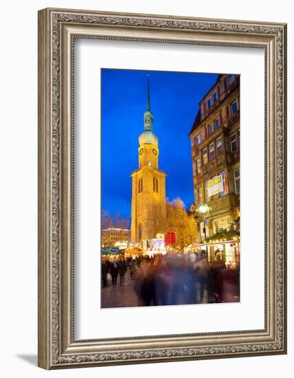 St. Reinoldi Church and Christmas Market at Dusk, Dortmund, North Rhine-Westphalia, Germany, Europe-Frank Fell-Framed Photographic Print