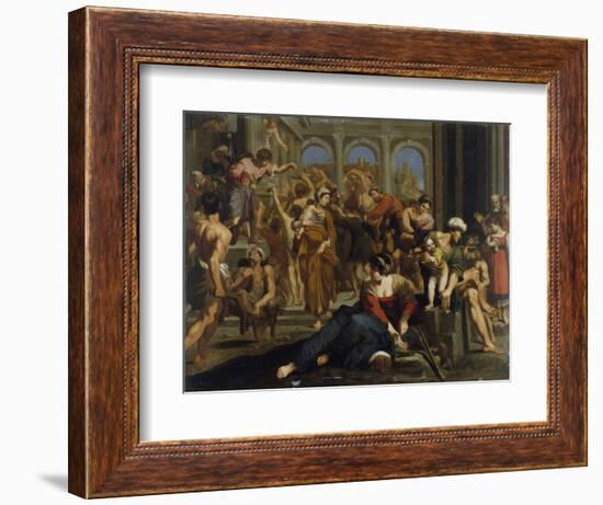 St. Roche Distributing Alms (Oil on Canvas)-Annibale Carracci-Framed Giclee Print