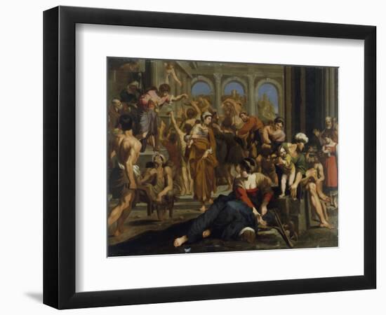 St. Roche Distributing Alms (Oil on Canvas)-Annibale Carracci-Framed Giclee Print