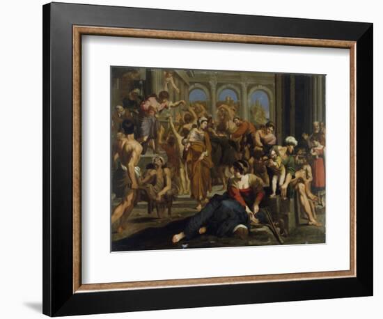 St. Roche Distributing Alms (Oil on Canvas)-Annibale Carracci-Framed Giclee Print