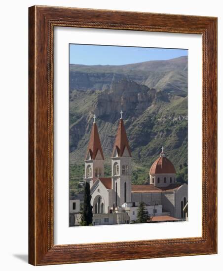 St. Saba Church, Red Tile Roofed Town, Bcharre, Qadisha Valley, North Lebanon, Middle East-Christian Kober-Framed Photographic Print