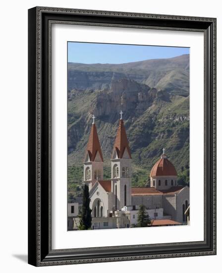 St. Saba Church, Red Tile Roofed Town, Bcharre, Qadisha Valley, North Lebanon, Middle East-Christian Kober-Framed Photographic Print