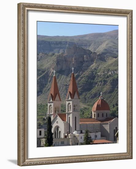 St. Saba Church, Red Tile Roofed Town, Bcharre, Qadisha Valley, North Lebanon, Middle East-Christian Kober-Framed Photographic Print