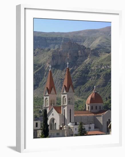 St. Saba Church, Red Tile Roofed Town, Bcharre, Qadisha Valley, North Lebanon, Middle East-Christian Kober-Framed Photographic Print