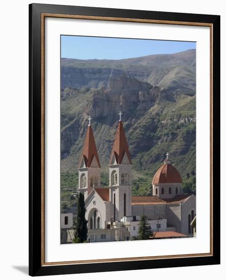 St. Saba Church, Red Tile Roofed Town, Bcharre, Qadisha Valley, North Lebanon, Middle East-Christian Kober-Framed Photographic Print