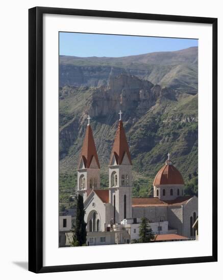 St. Saba Church, Red Tile Roofed Town, Bcharre, Qadisha Valley, North Lebanon, Middle East-Christian Kober-Framed Photographic Print