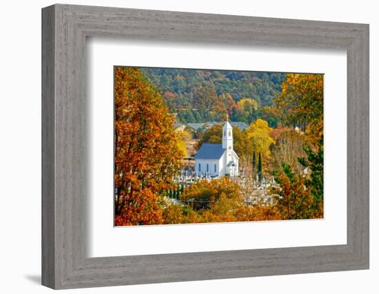 St. Sava Serbian Church and Cemetery in Jackson, California Surrounded by Fall Colors-John Alves-Framed Photographic Print