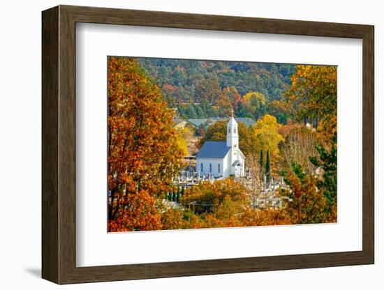 St. Sava Serbian Church and Cemetery in Jackson, California Surrounded by Fall Colors-John Alves-Framed Photographic Print