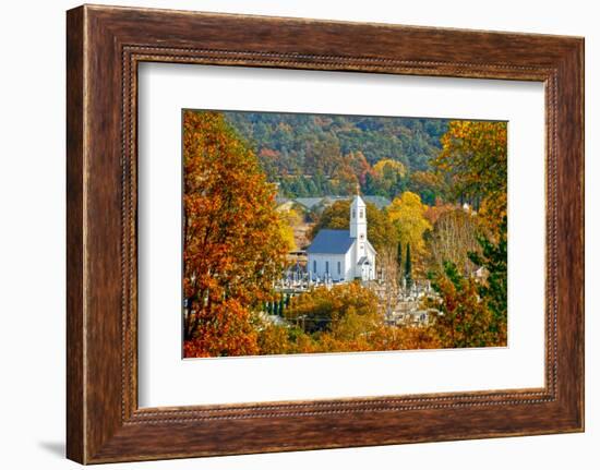 St. Sava Serbian Church and Cemetery in Jackson, California Surrounded by Fall Colors-John Alves-Framed Photographic Print