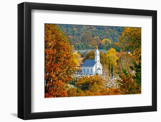 St. Sava Serbian Church and Cemetery in Jackson, California Surrounded by Fall Colors-John Alves-Framed Photographic Print