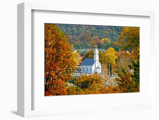 St. Sava Serbian Church and Cemetery in Jackson, California Surrounded by Fall Colors-John Alves-Framed Photographic Print