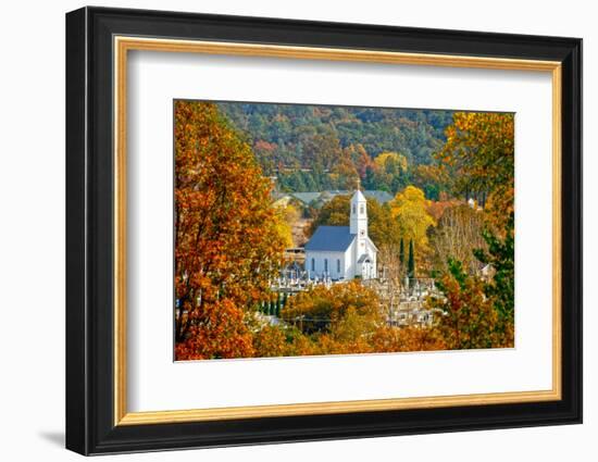 St. Sava Serbian Church and Cemetery in Jackson, California Surrounded by Fall Colors-John Alves-Framed Photographic Print